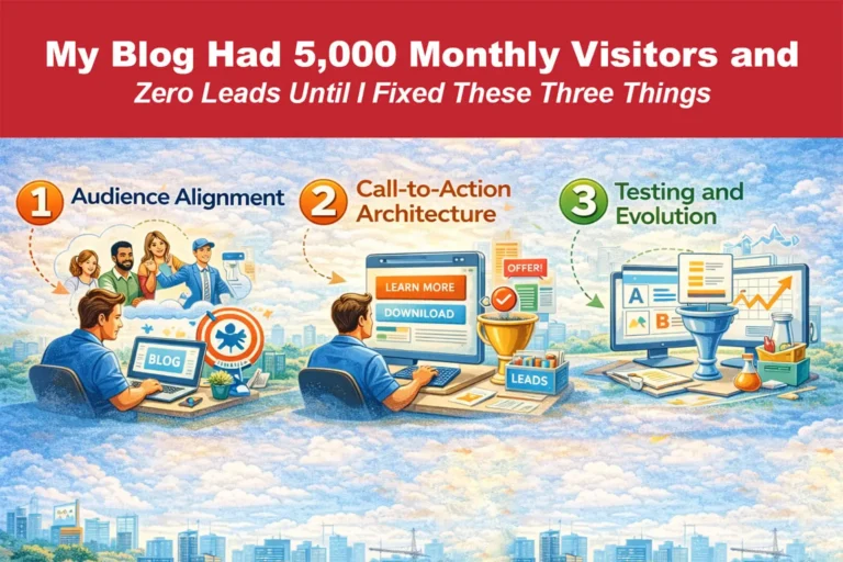 My Blog Had 5,000 Monthly Visitors and Zero Leads Until I Fixed These Three Things