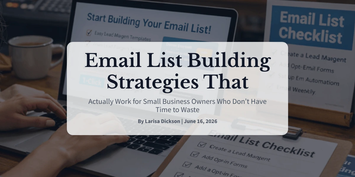 Email List Building Strategies That Actually Work for Small Business Owners Who Don’t Have Time to Waste
