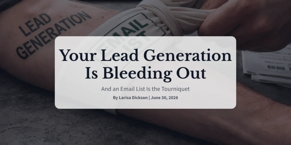 Your Lead Generation Is Bleeding Out—And an Email List Is the Tourniquet