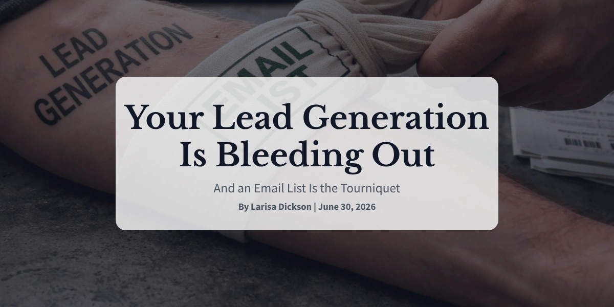 Your Lead Generation Is Bleeding Out—And an Email List Is the Tourniquet
