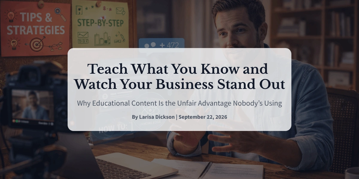 Teach What You Know and Watch Your Business Stand Out Why Educational Content Is the Unfair Advantage Nobody’s Using